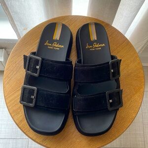 Black Double strap Sam Edelman sandals sz 6 fits like 6.5